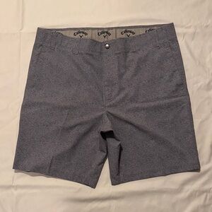 Callaway Men's Charcoal Flat Front Flex Waist Golf Shorts